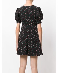 Robe évasée à fleurs noire Vivetta