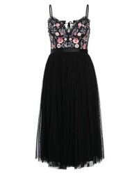 Robe évasée à fleurs noire Needle & Thread