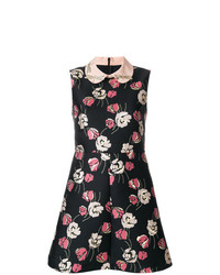 Robe évasée à fleurs noire RED Valentino