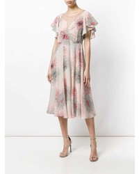 Robe évasée à fleurs rose N°21