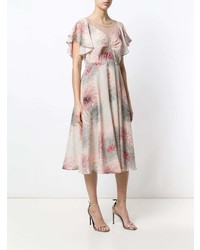 Robe évasée à fleurs rose N°21