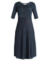 Robe évasée bleu marine Selected Femme