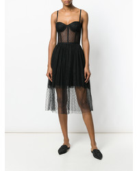 Robe évasée de tulle noire Ermanno Ermanno