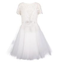 Robe évasée en dentelle blanche Derhy