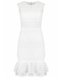 Robe évasée en dentelle blanche Three floor