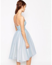 Robe évasée en dentelle bleu clair John Zack