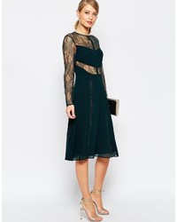 Robe évasée en dentelle noire Asos