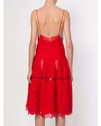 Robe évasée en dentelle rouge Givenchy