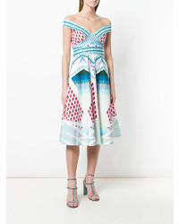 Robe évasée imprimée multicolore Temperley London