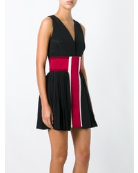 Robe évasée rouge et noir Fausto Puglisi