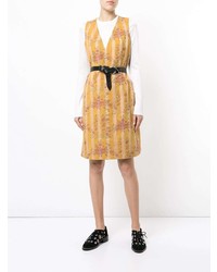 Robe fourreau à fleurs jaune Junya Watanabe Comme Des Garçons Vintage