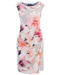 Robe fourreau à fleurs multicolore Wallis