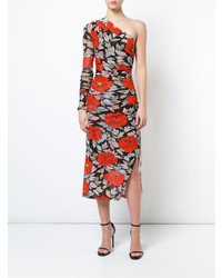 Robe fourreau à fleurs noire Dvf Diane Von Furstenberg