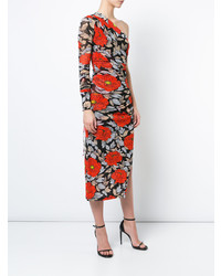 Robe fourreau à fleurs noire Dvf Diane Von Furstenberg