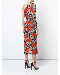 Robe fourreau à fleurs noire Dvf Diane Von Furstenberg