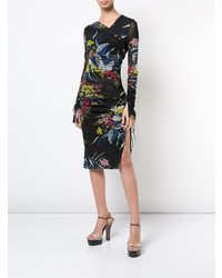 Robe fourreau à fleurs noire Dvf Diane Von Furstenberg