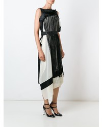 Robe fourreau à franges noire Antonio Marras