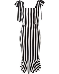 Robe fourreau à rayures verticales blanche et noire Dolce & Gabbana