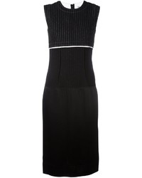 Robe fourreau à rayures verticales noire DKNY