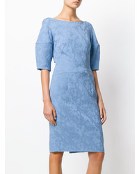 Robe fourreau bleu clair Talbot Runhof