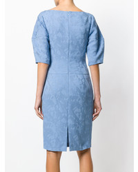 Robe fourreau bleu clair Talbot Runhof