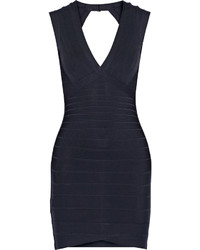 Robe fourreau bleu marine Herve Leger