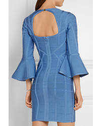 Robe fourreau bleue Herve Leger