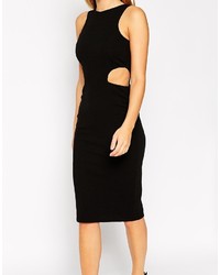 Robe fourreau découpée noire Asos