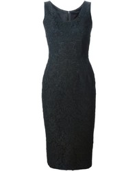 Robe fourreau en brocart noire Dolce & Gabbana