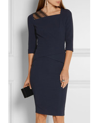 Robe fourreau en dentelle bleu marine Roland Mouret