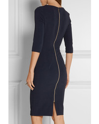 Robe fourreau en dentelle bleu marine Roland Mouret