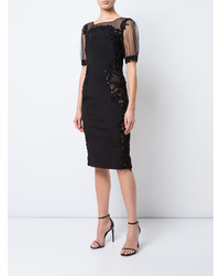 Robe fourreau en dentelle noire Marchesa Notte