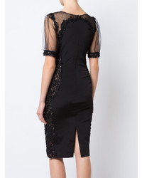 Robe fourreau en dentelle noire Marchesa Notte