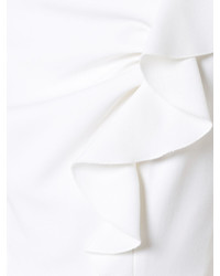 Robe fourreau en laine blanche Carolina Herrera