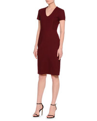 Robe fourreau en laine bordeaux