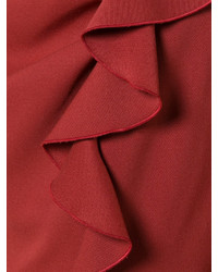 Robe fourreau en laine rouge Carolina Herrera