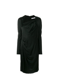 Robe fourreau en satin noire Christian Dior Vintage