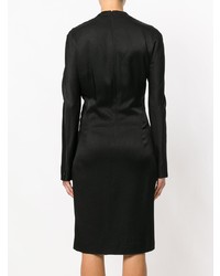 Robe fourreau en satin noire Christian Dior Vintage