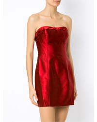 Robe fourreau en satin rouge Tufi Duek