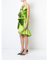 Robe fourreau en satin verte Marchesa