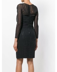 Robe fourreau en soie noire Christian Dior Vintage