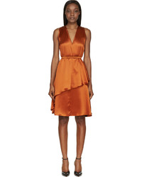 Robe fourreau en soie orange Givenchy