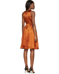 Robe fourreau en soie orange Givenchy
