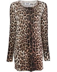 Robe fourreau imprimée léopard marron Moschino Cheap & Chic