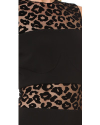 Robe fourreau imprimée léopard noire Thierry Mugler
