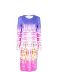 Robe fourreau imprimée tie-dye violet clair