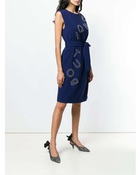 Robe fourreau ornée bleu marine Boutique Moschino