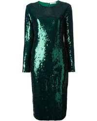 Robe fourreau pailletée vert foncé Givenchy