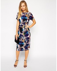 Robe imprimée bleu marine Asos