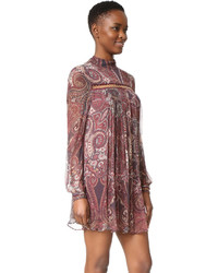 Robe imprimée cachemire bordeaux The Jetset Diaries